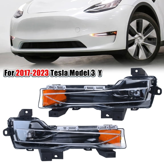 For 2017-2023 Tesla Model 3 Y Pair LED DRL Front Fog Light Lamp Left &Right