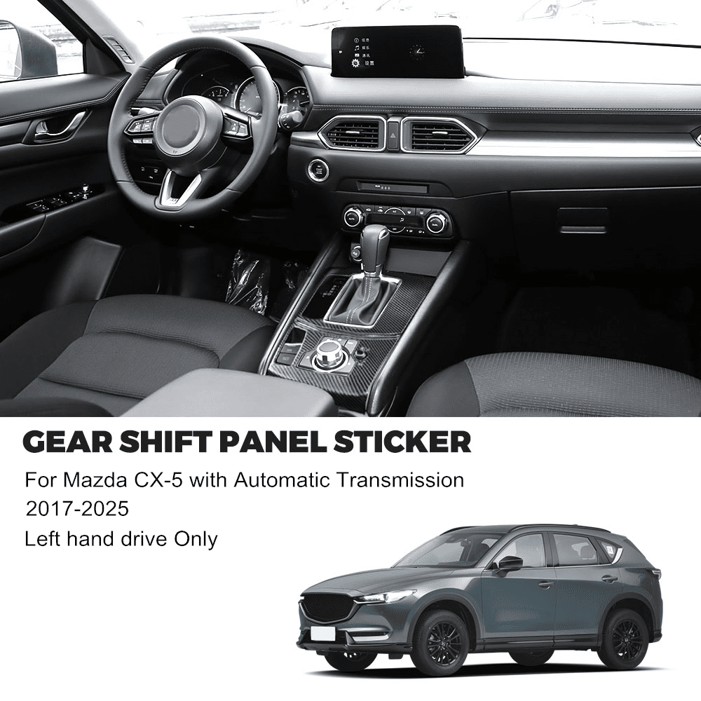 For 2017-2025 Mazda CX5 Carbon Fiber Gear Shift Box Panel Cover Trim Accessories