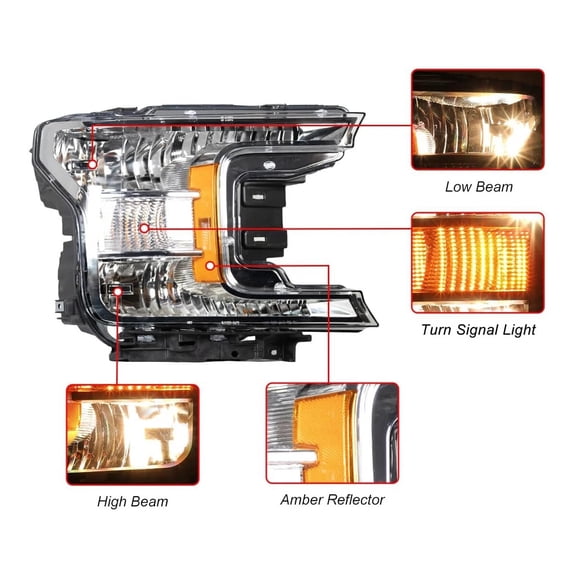 For 2018 2019 2020 Ford F150 F-150 Headlight Assembly Replacement Driver Side