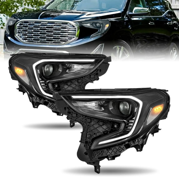 For 2018-2021 GMC Terrain Xenon/HID Projector Headlights Driver/Passenger Side w/ Bulbs