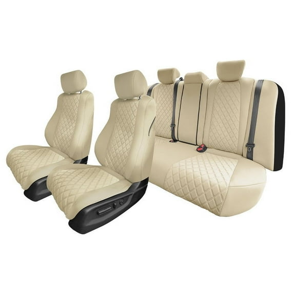 For 2018-2022 Honda Accord Sport | Sport SE | EX | EX-L | Touring FH Group Waterproof Neoprene Custom Fit Car Seat Covers SE Full Set - Solid Beige