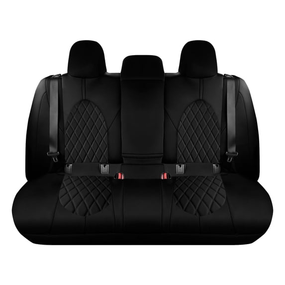 For 2018-2022 Toyota Camry FH Group Neoprene Custom Fit Waterproof Car Seat Covers - Rear Black