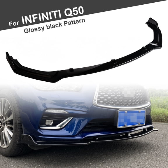 For 2018-2023 Infiniti Q50 Front Bumper Lip Spoiler Base Model JDM Style Body Kit Glossy Black