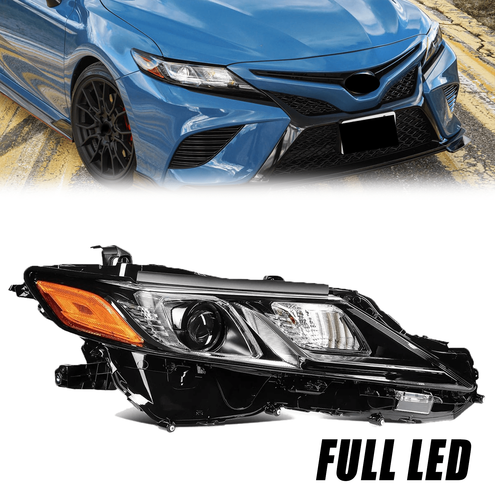 Headlight Pair Fits 18-24 Toyota Camry XSE Hybrid; 21-24 XSE CAPA Certified Left Driver and Right Passenger LED Headlamp