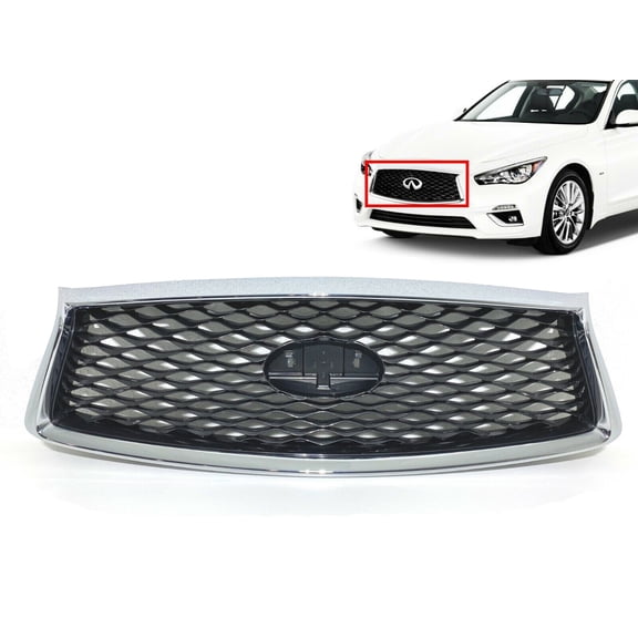 For 2018-2024 Infiniti Q50 Grille Front Upper Grille W Camera Option Base Model
