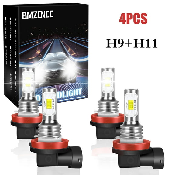 For 2019 2020 Ford Fusion Front LED Headlight Bulbs H11 H11 High Low Beam Upgrade Kit 4pcs
