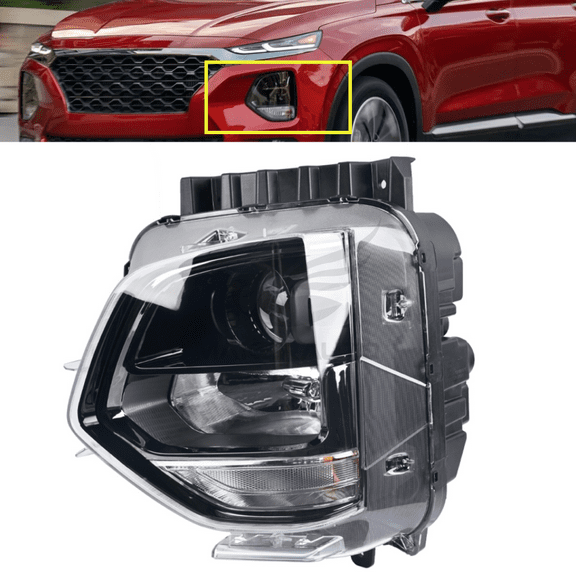 For 2019 2020 Hyundai Santa Fe Front Headlight Assembly Halogen Driver Left Side