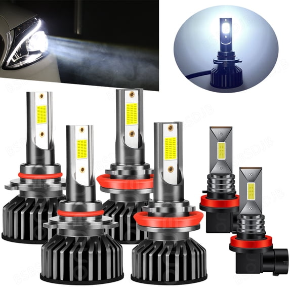 For 2019-2021 2022 Ram 1500 2500 3500 6000K LED Headlight High-Low + Fog Light Bulbs
