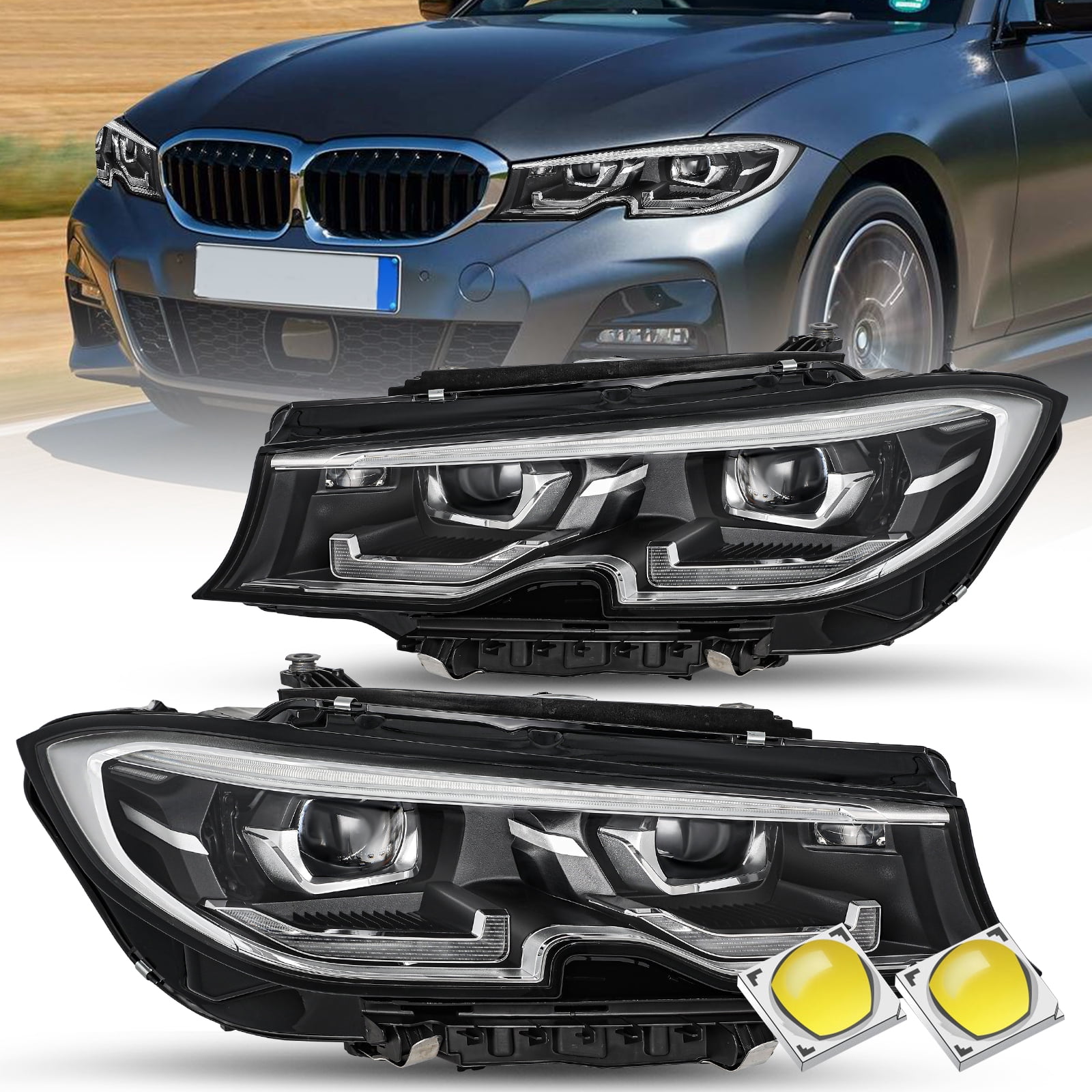 For 2019-2021 BMW 3 Series G20 G21 LED Headlights w/ AFS 340i 330i LH ...