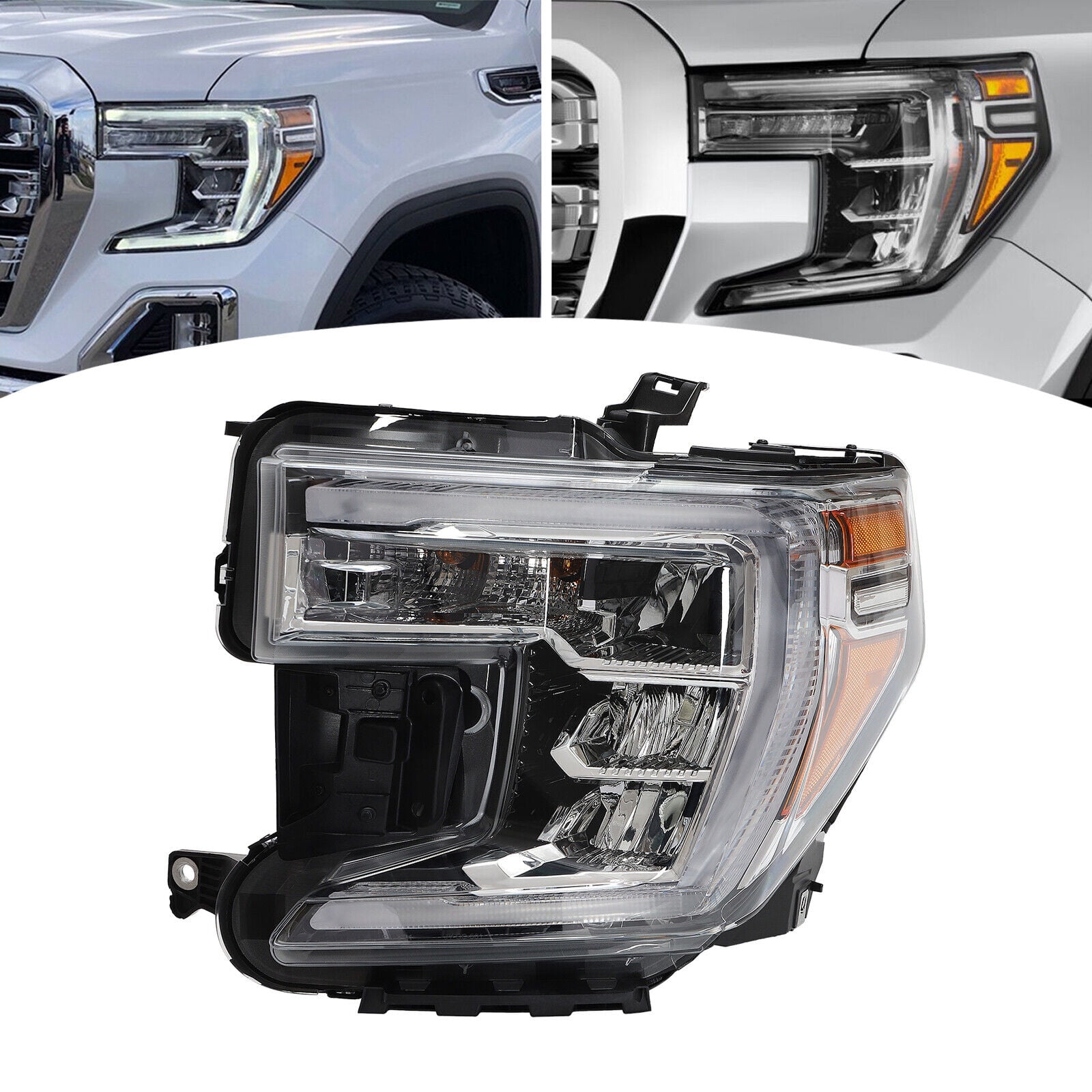 For 2019-2021 GMC Sierra 1500 Halogen LED Head Lamp Light Driver Front ...