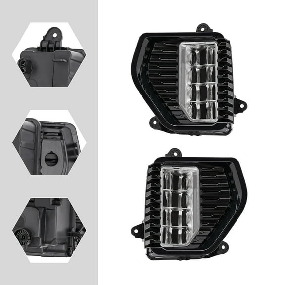 For 2019-2021 GMC Sierra 1500 LED Fog Front Lights, Left+Right Fog Lights, Fog Light Set ABS Direct Replacement