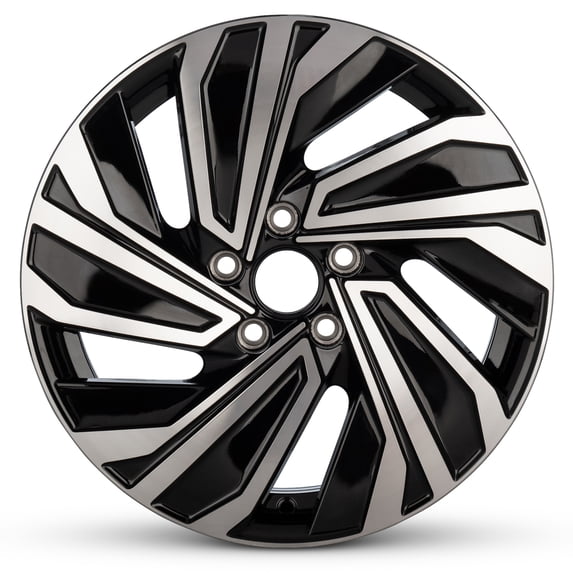 For 2019-2021 Volkswagen Jetta 17 Inch Machined Face with Painted Inlay Black Rim - OE Direct Replacement - Road Ready Car Wheel