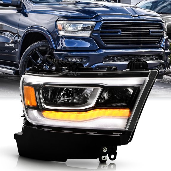 For 2019-2023 Dodge RAM 1500 Chrome FULL LED w/DRL Reflector Headlight Passegner