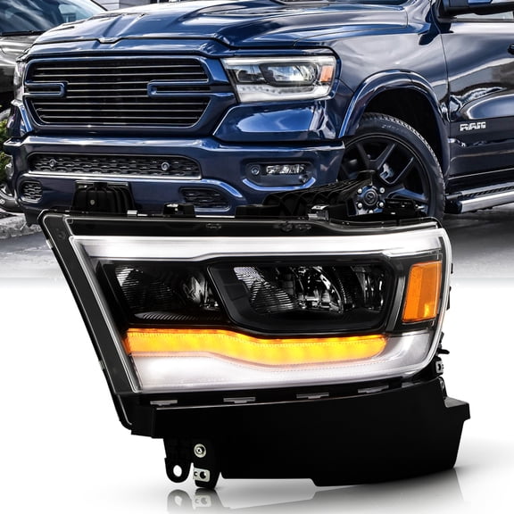 For 2019-2023 Dodge Ram 1500 Black FULL LED DRL Reflector Headlight Left Driver