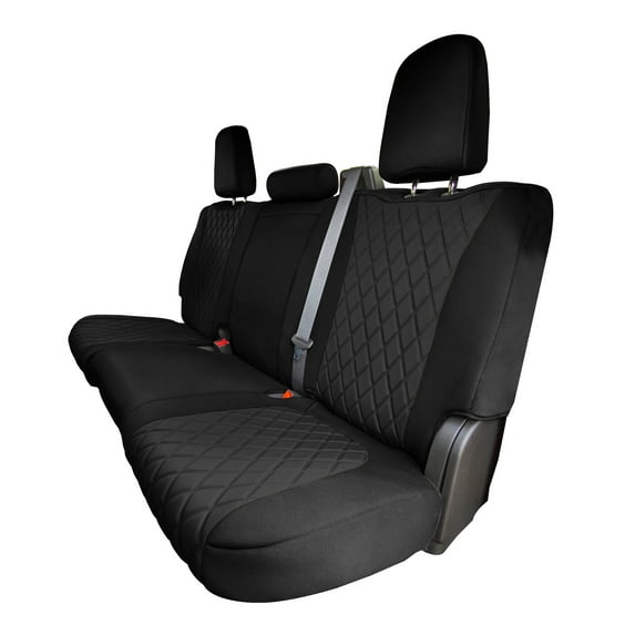 For 2019-2023 GMC Sierra 1500 2500HD 3500HD Base | SLE FH Group Neoprene Waterproof Custom Fit Car Seat Covers Rear Set Black