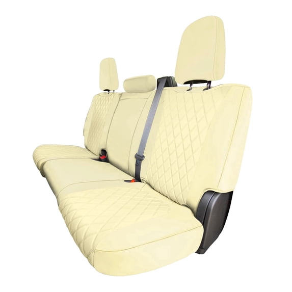 For 2019-2023 GMC Sierra 1500 2500HD 3500HD SLT | AT4 | DENALI FH Group Neoprene Custom Fit Truck Car Seat Covers Rear Set Beige