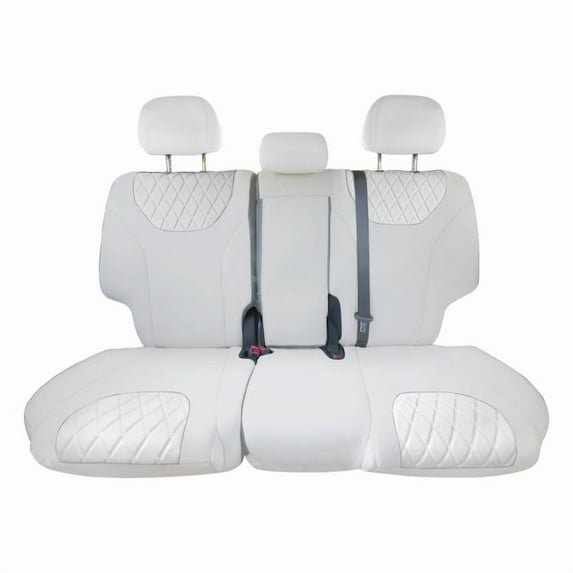 For 2019–2023 Hyundai Santa Fe FH Group Custom Fit Neoprene Waterproof Car Seat Covers - Rear Set Solid Gray