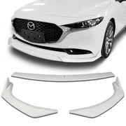 2019-2023 Mazda 3 Mazda3 مطلي أبيض أمامي مصدات الجسم طقم المفسد 3PC