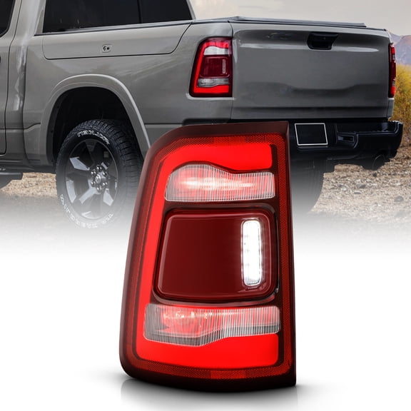 For 2019-2023 Ram 1500 non-Blind Spot Full LED Red Trim Tail Light Lamp Driver