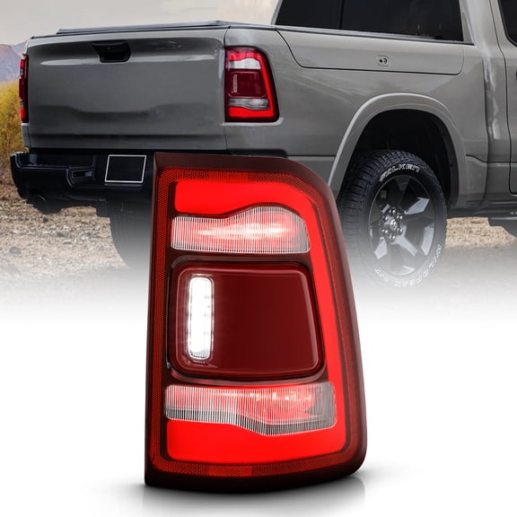 For 2019-2023 Ram 1500 non-Blind Spot Full LED Red Trim Tail Light - Passenger