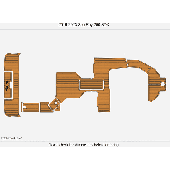For 2019-2023 Sea Ray 250 SDX EVA Foam Marine Decking, Non-SlipYacht Flooring Mat, 6mm Thick, Durable and Easy to Clean Boat Pad