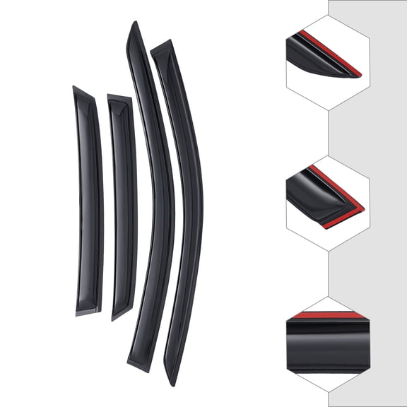 For 2019-2023 Volkswagen Jetta 4pcs Window Vent Visors Rain Guards Replacements Black Direct Replacement