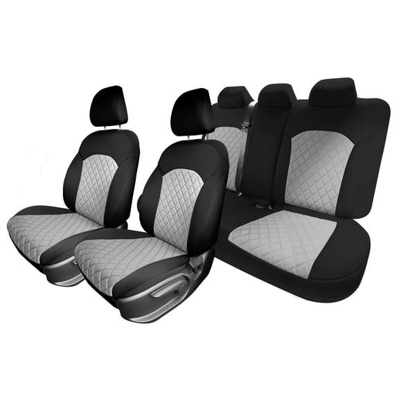 For 2019-2024 Kia Forte FH Group Neoprene Custom Fit Waterproof Car Seat Covers - Full Set Gray