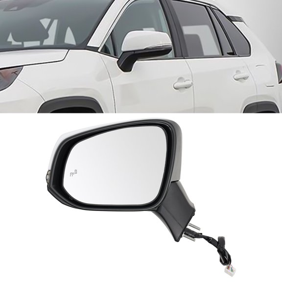 For 2019-2024 Toyota RAV4 Power Heated Turn Lamp, Car Side Mirror Left Side Mirror, Driver Side Mirror, 8 Pin