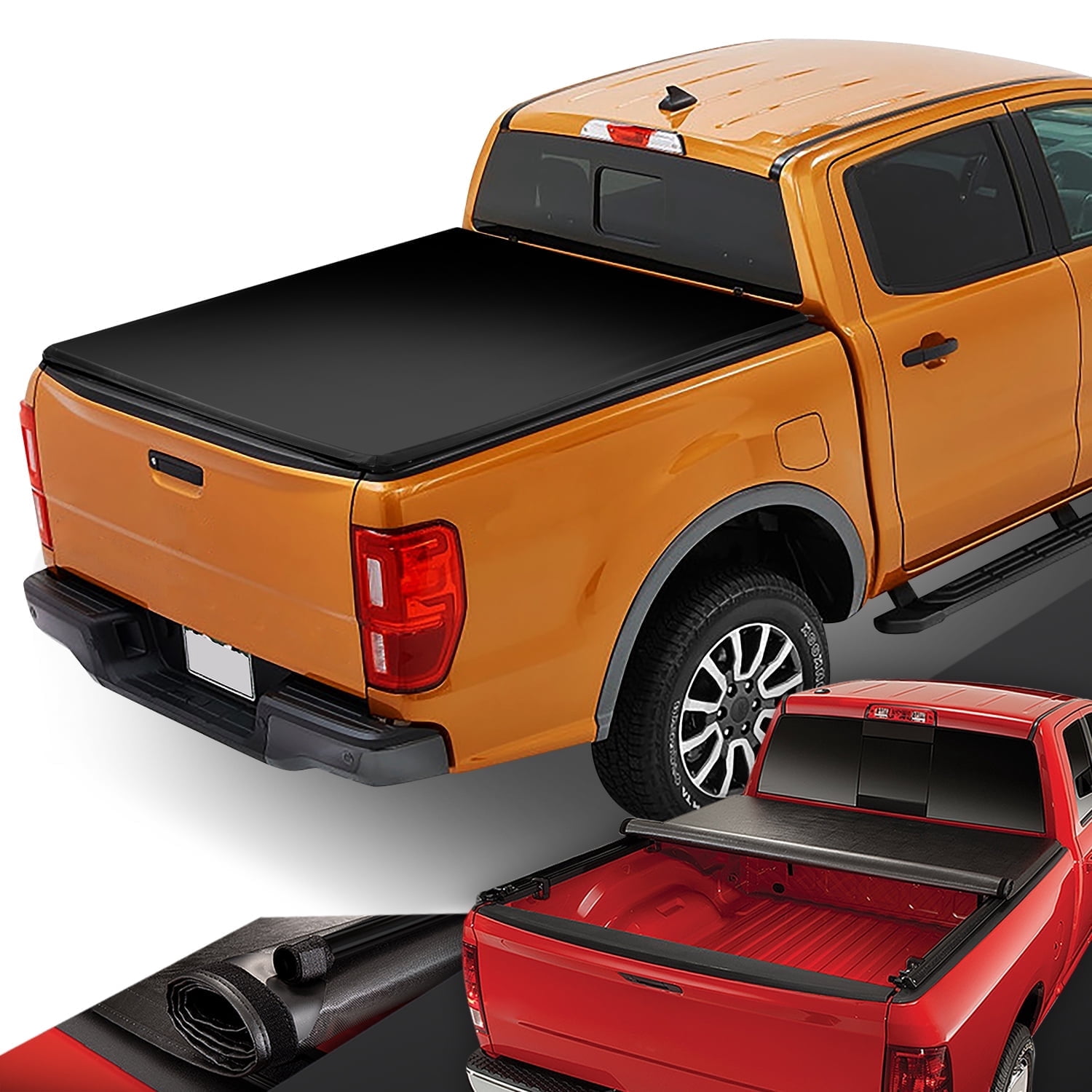 DNA Motoring For 19-23 Ford Ranger Pickup 6FT Truck Bed Vinyl Soft Roll-Up Tonneau Cover