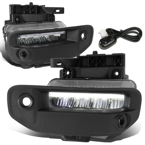 For 2019 to 2022 Ram 1500 Pair of Clear Lens Full LED Light Bar Front Driving Fog Lights Lamps with Switch and Bezels 20