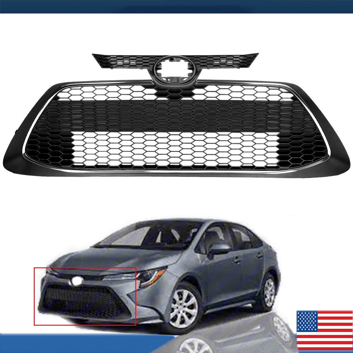 For 2020 2021 2022 Toyota Corolla LE XLE Front Bumper Upper