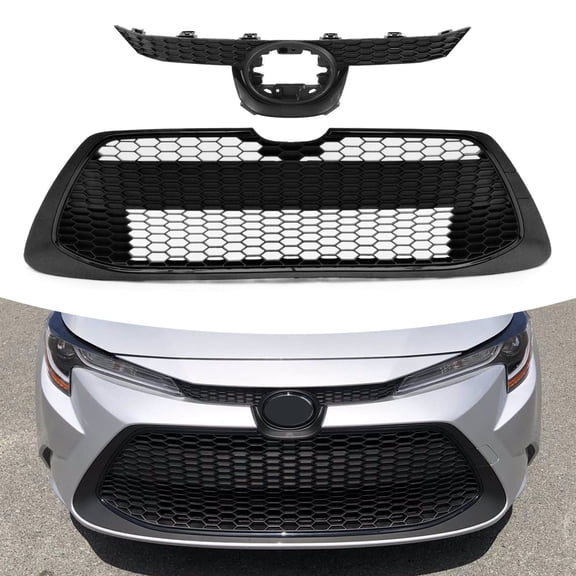For 2020 2021 2022 Toyota Corolla LE XLE Front Bumper Upper & Lower Grille Set