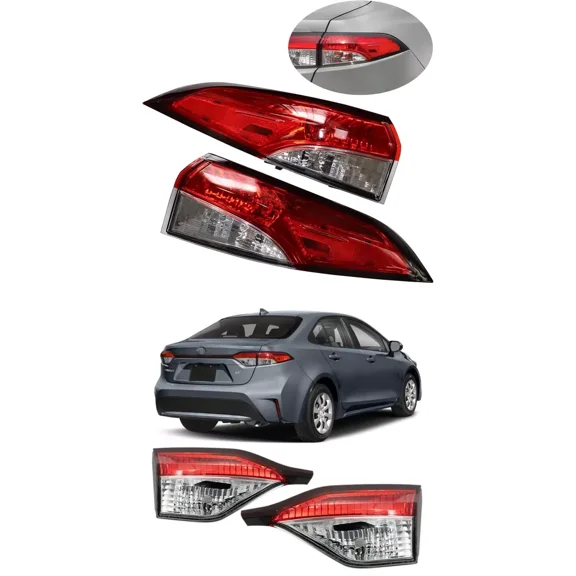 For 2020-2022 Toyota Corolla LE SE 4PCS Outer&Inner Tail Light lamps(Left+Right)