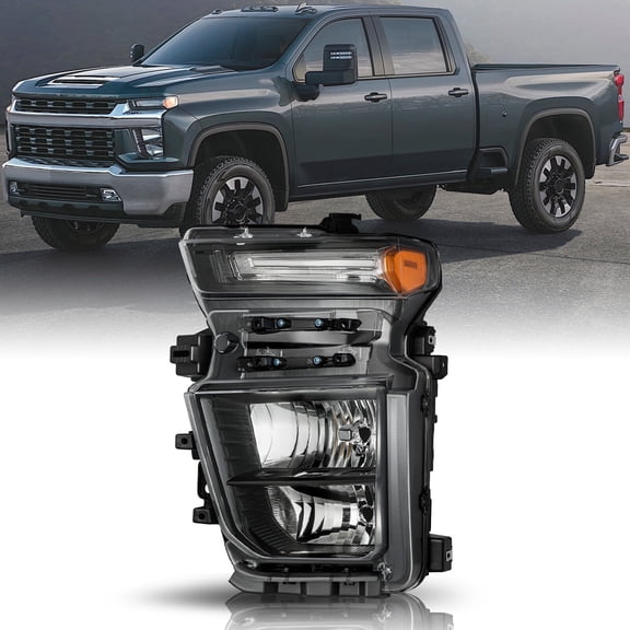 For 2020-2023 Chevy Silverado 2500HD 3500HD Halogen Headlight Left Side Black