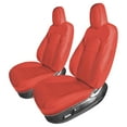 thumbnail image 1 of For 2020-2024 Tesla Model Y FH Group Faux Leather Custom Fit Car Seat Covers Front Set - Solid Red, 1 of 7