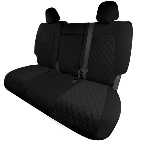 For 2020-2025 Tesla Model Y FH Group Waterproof Neoprene Custom Fit Made Car Seat Covers - Read Solid Black