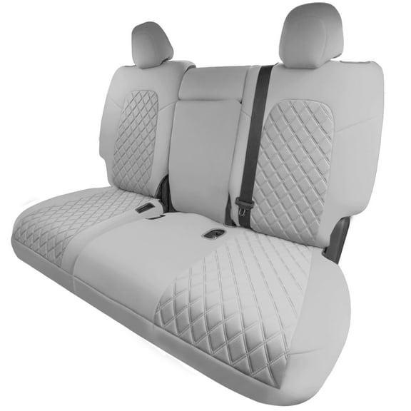 For 2020-2024 Tesla Model Y FH Group Waterproof Neoprene Custom Fit Made Car Seat Covers - Rear Solid Gray