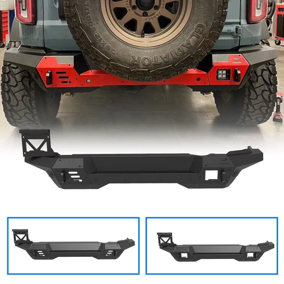For 2021 2022 2023 2024 2025 2026 Ford Bronco Rear Bumper Assembly w/DIY Detachable Decorative Panel