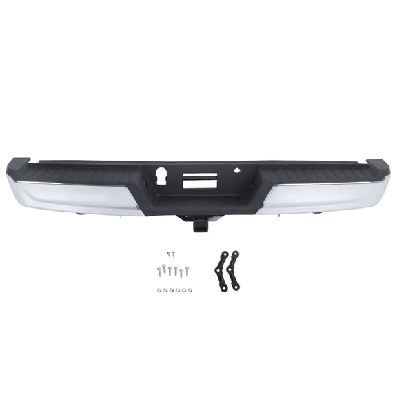 For 2021-2023 Ford F-150 Rear Bumper Assembly Chrome W/ Max Tow W/o Sensor Holes