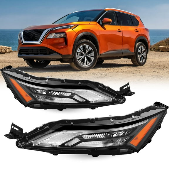 For 2021 2023 Nissan Rogue LED DRL w/Halogen Signal Upper Headlights Headlamp