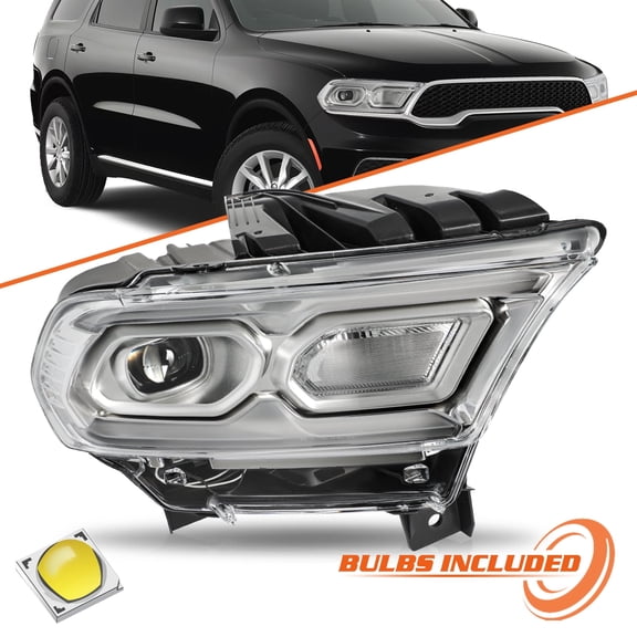 For 2021-2024 Dodge Durango Chrome w/Halogen Turn Signal LED Headlight Passenger