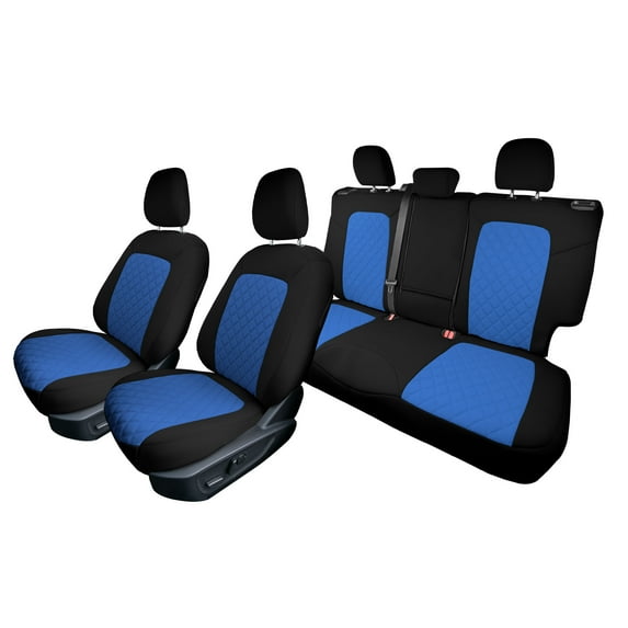 For 2021-2024 Ford Bronco Sport FH Group Neoprene Custom Fit Seat Covers Water Resistant Blue - Full Set