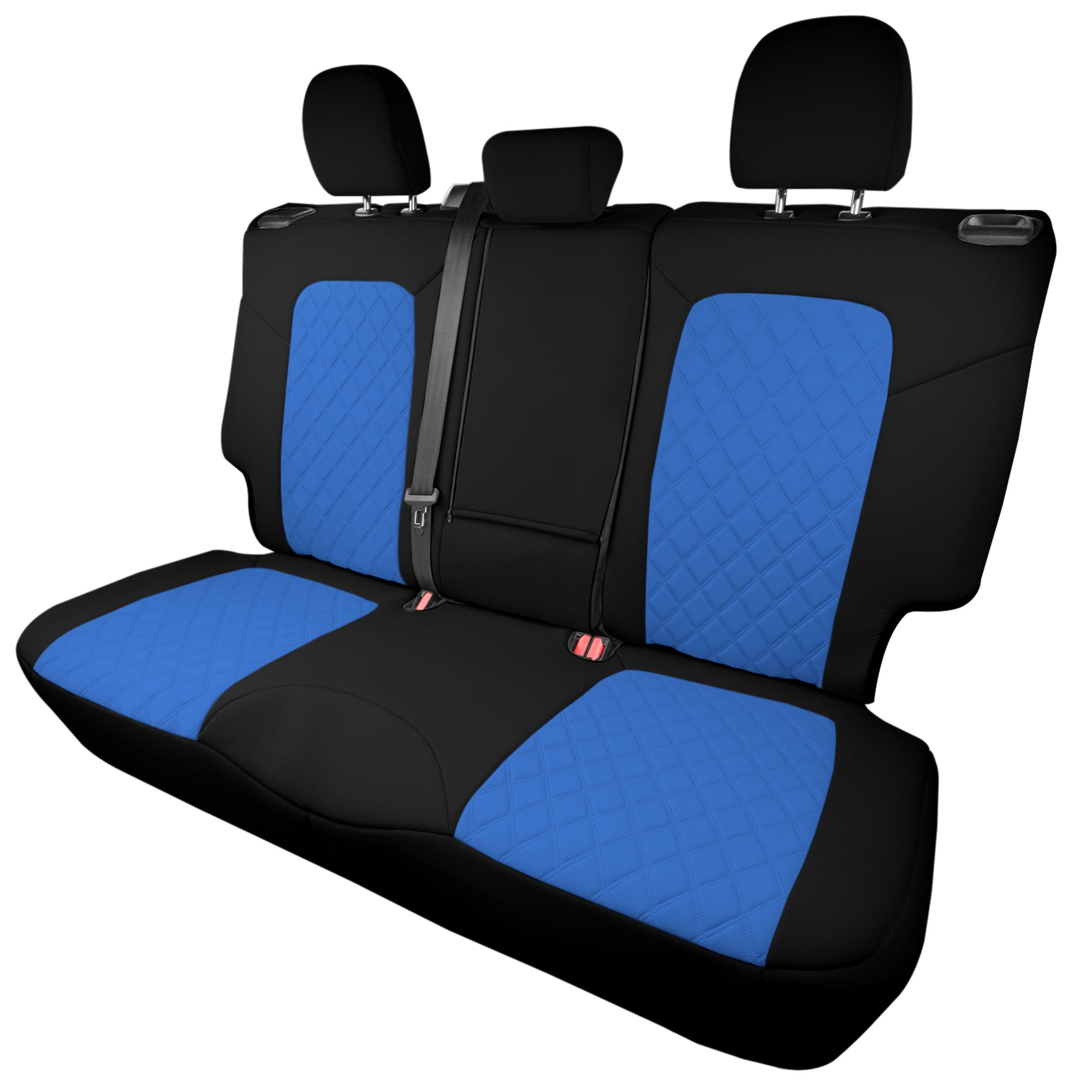 Blue and Black Neoprene Rear Car Seat Covers for Ford Bronco Sport