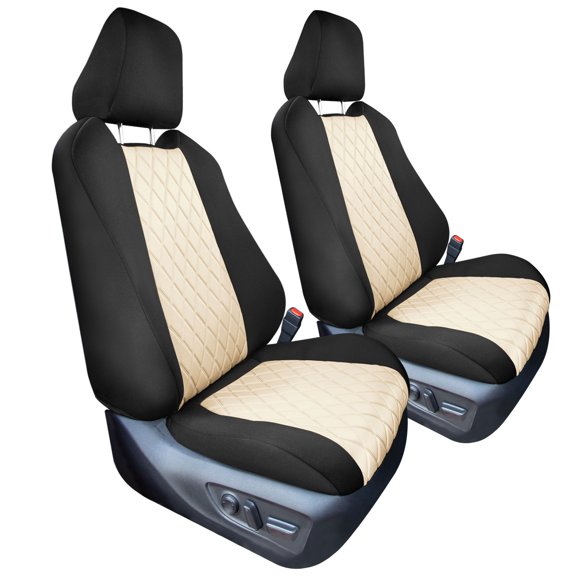 For 2021-2024 Toyota Rav4 Hybrid | Hybrid Prime Model Only FH Group Neoprene Custom Fit Car Seat Covers Front Set Beige