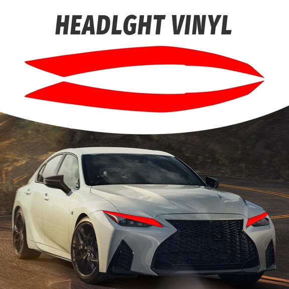 For 2021-2025 Lexus IS 350 300 500 Red Headlight DRL Decal Tint Overlay Vinyl