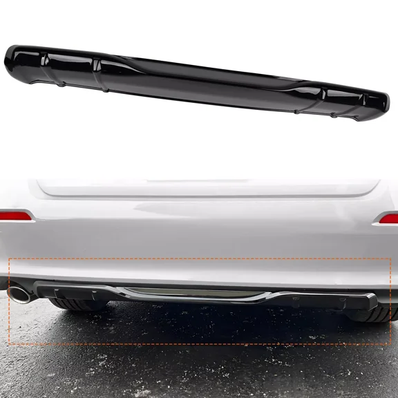 For 2022-2024 11th Honda Civic Sedan 4-Door Rear Bumper Diffuser Lip Spoiler Body Kit Black