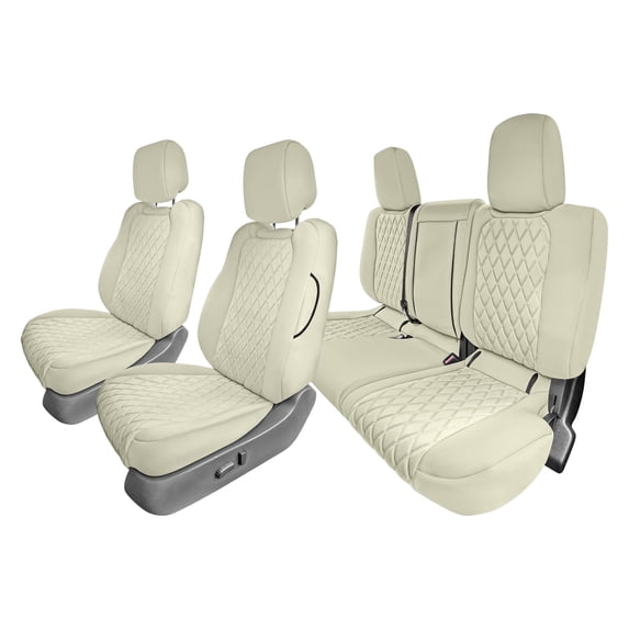 For 2022-2026 Nissan Frontier FH Group Custom Fit Neoprene Car Seat Covers Wateropoof - Solid Beige Full Set