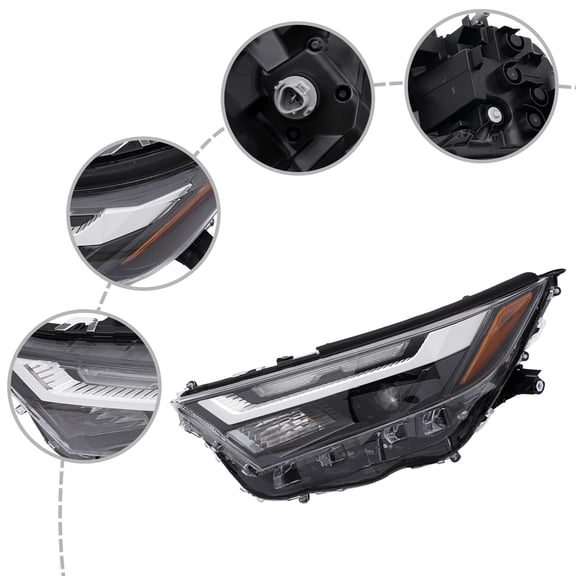 For 2022-2024 Toyota RAV4 LE/XLE Headlight Assembly LED Headlight Assembly Headlamp Replacement