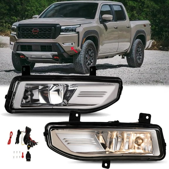 For 2022-2025 Nissan Frontier Fog Lights Front Bumper Lamps w/Bulb+Wiring+Switch
