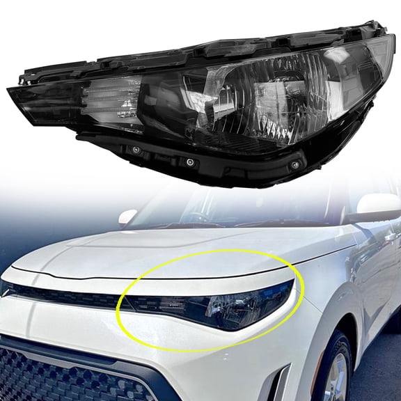 For 2023 2024 Kia Soul S LX EX Halogen Headlight Chrome Crystal Left Driver LH